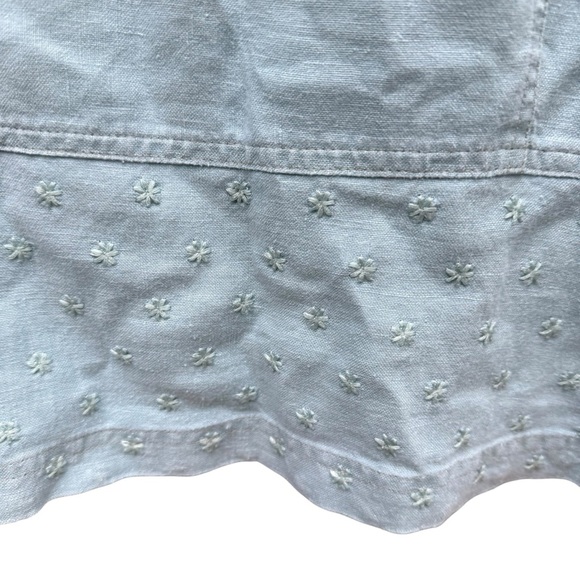 J Jill Womens Green Sleeveless Tank Top flower detail Button Tie On Side Size M - Picture 9 of 11